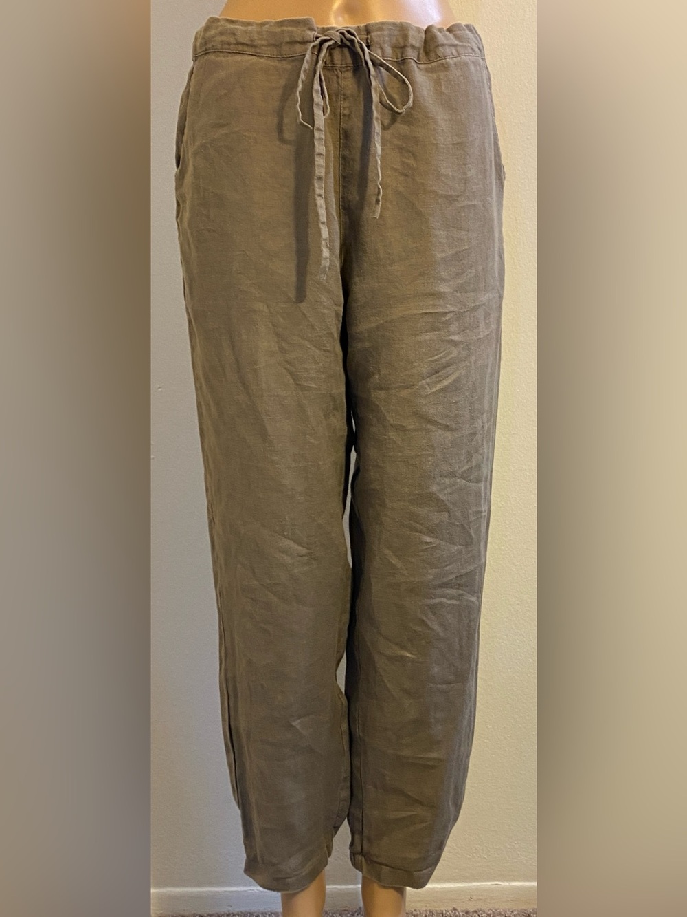 Women’s IXIMO Linen Partial Elastic Waist w/ Drawstring & Partial Joggers